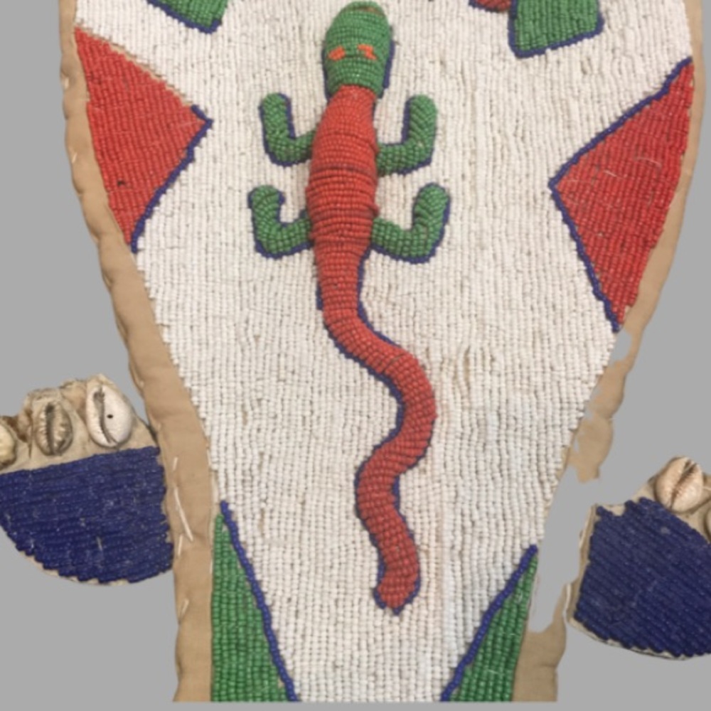 African Yoruba Belt Beaded Alligator Nigeria Handmade Sash - Picture 8 of 15